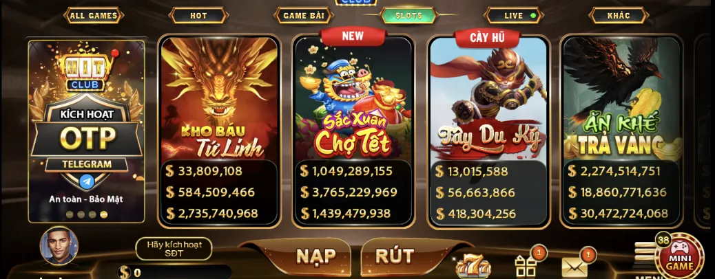 Slot game đa dạng và sinh động