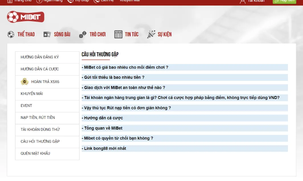 Yêu cầu để cược thủ được rút tiền MIBET