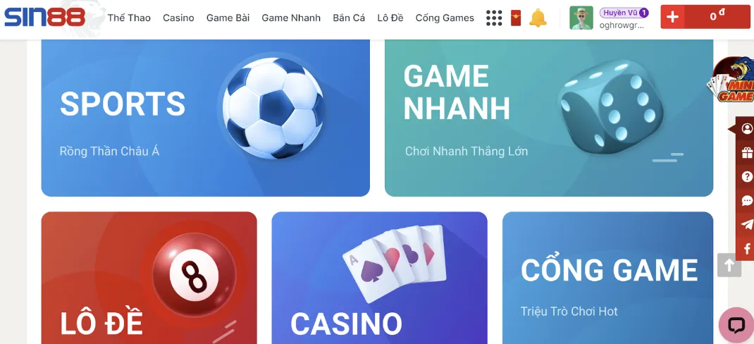 Đừng bỏ qua những điều thú vị tại game bài đổi thưởng Sin88